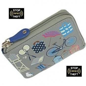 Mala Paloma Collection Impreso de cuero Monedero - RFID Protección 4125 _ 85, gris