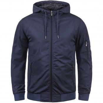 Chaqueta de entretiempo Windbreaker BLEND Razy para hombre, color azul Mood Indigo, con capucha y bolsillos con cremallera, tamaño L