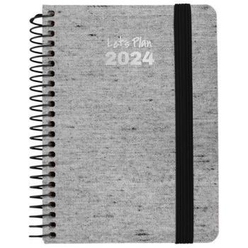 Agenda Anual Grafoplas Ecojeans 2024 Gris A6 - Tamaño Compacto 10x15 cm