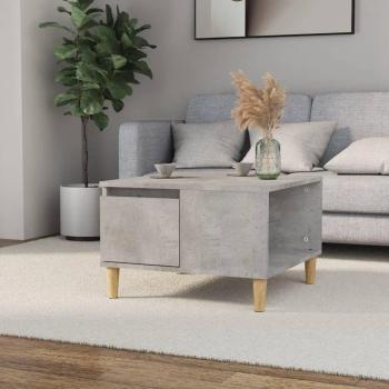 Mesa de centro de hormigón gris y madera contrachapada 55x55x36,5 cm