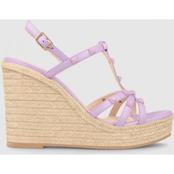 Lodi - Sandalias de plataforma de mujer en piel color lila