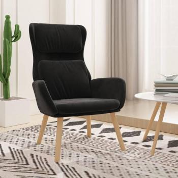 Sillón de relax de terciopelo negro vidaXL