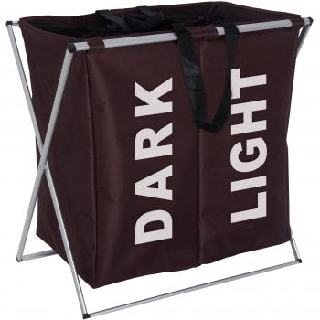 Wenko Pongotodo 2 Cámaras para La Ropa Plegable 120 L, Poliéster, Marrón, 38x59x57 cm