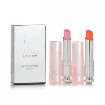 Christian Dior Addict Lip Glow Duo Set: 2 piezas - bálsamo labial hidratante, efecto de color personalizado, fórmula enriquecida con ingredientes nutritivos, acabado brillante y natural