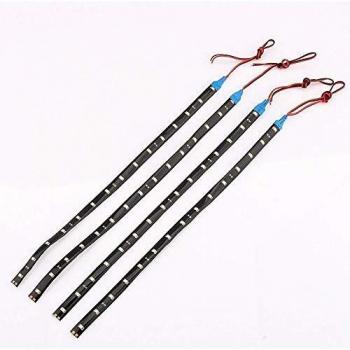 Tiras de LED 30 cm Ligero Luces 15 LED Impermeable Flexible para Automóvil Coche Azul Claro
