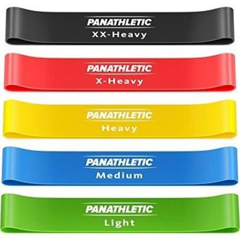 Panathletic Bandas Elasticas Fitness, Set de 5 Gomas – 5 Niveles de Resistencia, Guía de Ejercicios, eBook en Español y Bolsa – 5x banda musculacion, cintas para gluteos, goma elastica, elasticos, resistance bands