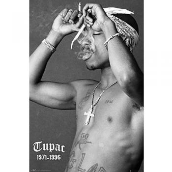 Póster Smoke - Tupac Shakur en humo, tamaño 91.5x61 cm - Decora tu hogar con este icónico cartel