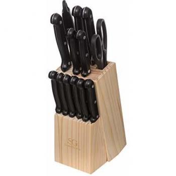 Bloque de cuchillos con 11 cuchillos + tijeras + afilador