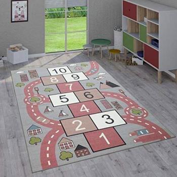 Alfombra Infantil Colorida de Pelo Corto para Juego 200 cm Cuadrado - Rosa 2 - Paco Home