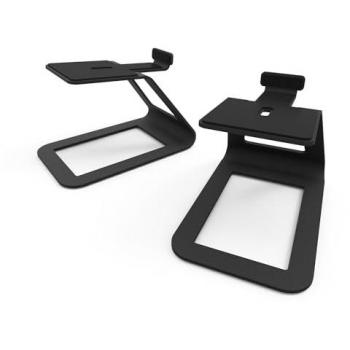 Kanto SE4 Medium Black Elevated Desktop Speaker Stands for Bookshelf Speakers and Studio Monitors