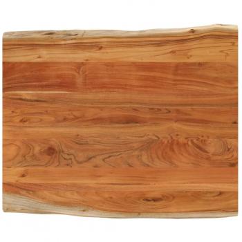 Tablero de mesa rectangular borde natural acacia 90x80x2,5 cm Marrón