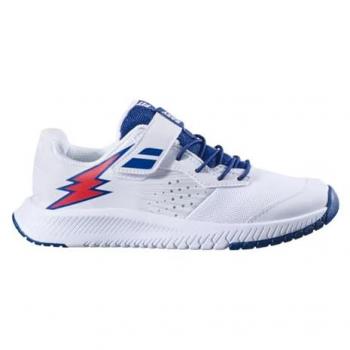 Zapatilla Babolat Pulsion Todas las Superficies Niños Blanco Azul 32S23518