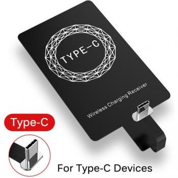 Receptor de Cargador Inalámbrico Qi para iPhone 5/5s/6/6s/7 y Samsung, Adaptador Micro USB Tipo C