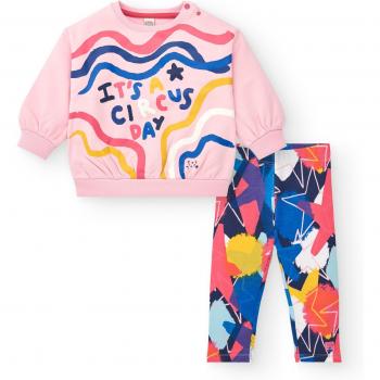Conjunto de Sudadera Rosa y Leggings Multicolor Amazing para Niña Tuc Tuc