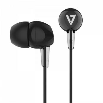 V7 HA200 - Auriculares de botón alámbricos, para música, color negro