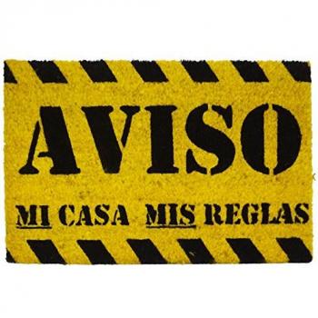 Koko Doormats Felpudo con Diseño Aviso, PVC, Coco, 60 x 40 cm