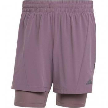 Pantalones de fitness D4T Yoga 2 en 1 para hombre color lila, talla XL