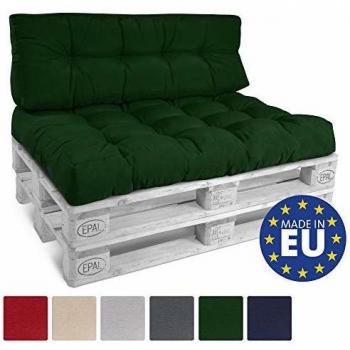 Cojín de Asiento Acolchado para Palets Eco Style 120x80x15 cm Verde Oscuro