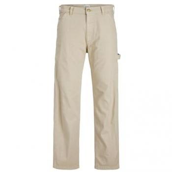 Jack & Jones Eddie Carpenter Loose Fit Beige Work Pants for Men 31/34