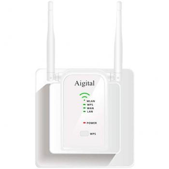 AIGITAL Enrutador inalámbrico 300 Mbps de velocidad WiFi, Repetidor extensor de red WiFi Punto acceso