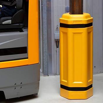 Protección de columnas y postes 1000 mm altura para medidas de poste 150 x 150 mm, PE amarillo