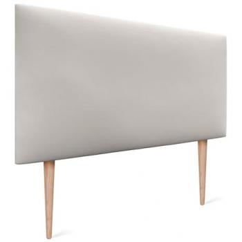 Cabecero Tapizado AQUALINE de Polipiel Liso Blanco Hueso con Patas para Cama (95x105cm)