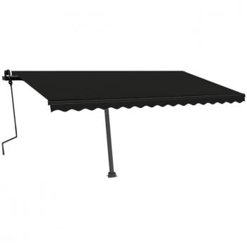 Toldo de pie retráctil manual gris antracita 450x300 cm