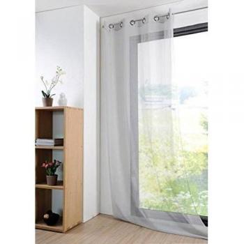 Lovely Casa Monna R61697001VL - Visillo de poliéster, 135 x 260 cm, 100% poliéster, gris, 135x260x cm