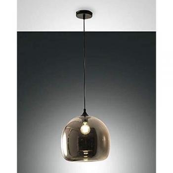 Lámpara Colgante Maia de Cristal Gris Transparente E27 31cm