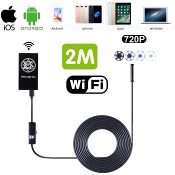 WiFi Endoscop, sgodde IP66 impermeable inspección cámara boroscopio 6 leds 7 mm serpiente tubo para todos los iphone/android teléfonos/Tablets/portátiles con función de Wifi