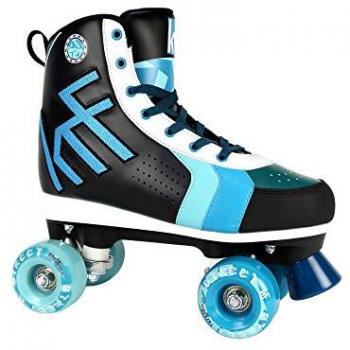 Patín Cuádruple Modelo Street Black-Blue KRF, Patines de 4 Ruedas para Roller, Diseño Urbano, Color Azul, Talla 36