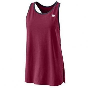 Wilson Mujer, W SINCE 1914 TANK, Camiseta de tenis tirantes, Algodón, Granate