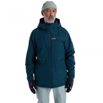Burton Chaqueta de esquí y nieve Pillowline Gore-Tex 2L, color verde esmeralda oscuro, con capucha, talla L