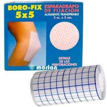 Boro-Fix Esparadrapo de Fijación Altamente Transpirable, 5m x 5cm