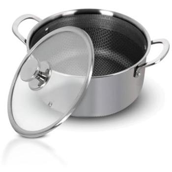 Olla de Acero Inoxidable Alta Calidad 28 cm - 6 Litros - Libre de PFOA - Tapa de Vidrio Templado - Apta para Inducción y Lavavajillas