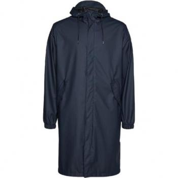 Rains Unisex Fishtail Parka - Navy, XS, Female, Minimalist Waterproof Rain Jacket