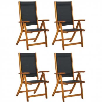 vidaXL Folding Garden Chairs 4 pcs Solid Wood Acacia and Textilene