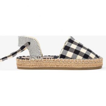 Alpargatas de niña en tejido color negro con estampado cuadros vichy