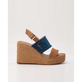 Sandalias de cuña para mujer Replay Jess Band Azul con tiras y cierre de hebilla