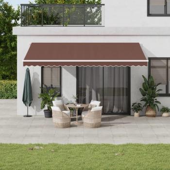 Toldo retráctil manual marrón 500x350 cm