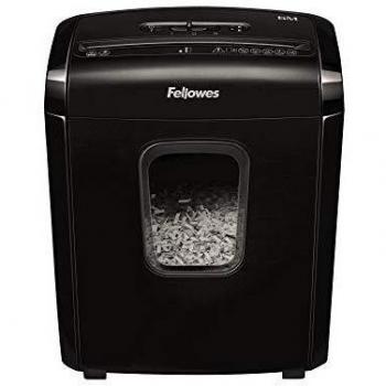 Fellowes 6M - Destructora trituradora de papel, Mini-Corte, 6 hojas. Para hogar y oficina en casa, con bloqueo de seguridad
