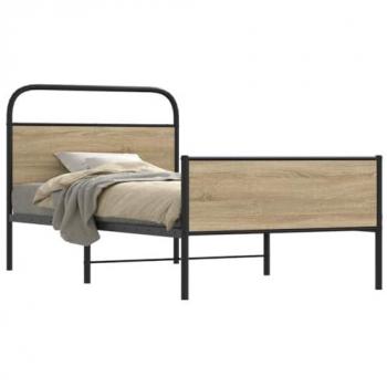 Estructura de Cama 100x190 cm Sin Colchón Madera Roble Sonoma