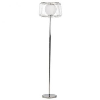 Lámpara de Pie Metal Plateado Blanco 40x40x162,5 Cm para Decoración de Interiores