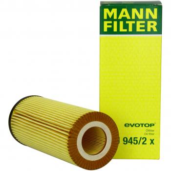 MANN-FILTER Filtro de aceite HU 945/2 x Set de filtro de aceite juego de juntas Para automóviles y vehículos de utilidad