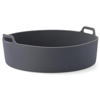 Cesta Redonda de Silicona Gris para Freidora de Aire y Horno Ø22x9cm, Apta para Microondas y 100% Higiénica