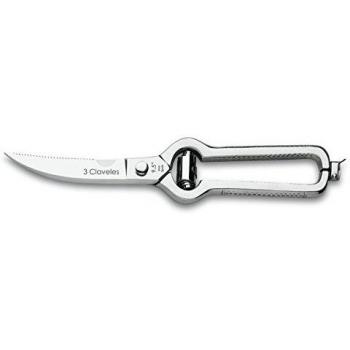 3Claveles 435 - Tijera trincha aves profesional de 9.5 pulgadas, inox, con cierre de seguridad