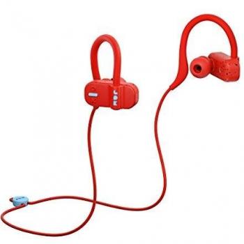 Jam Live Fast Auriculares Bluetooth, ip67 Resistente al Sudor, 3 Arcos de tamaños incluidos, 12 Horas de duración de la batería, Manos Libres, Rojo.
