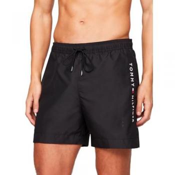 Bañador Corto Tommy Hilfiger Negro con Logo Lateral para Hombre