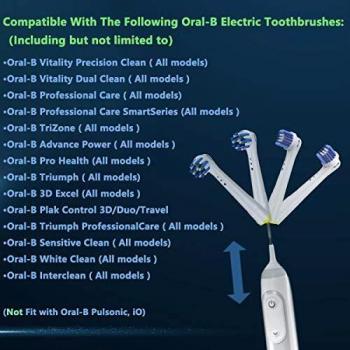 Repuesto Cabezales Cepillo para Braun Oral B – Recambio Cepillos de Dientes Compatibles con Cepillo de Dientes Eléctrico, Incluye 8 Cross, 8 Precisión, 16 unidades