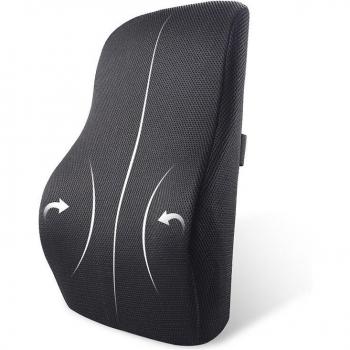 Almohada Lumbar de Espuma Viscoelástica para Silla y Coche, Soporte para la Parte Inferior de la Espalda